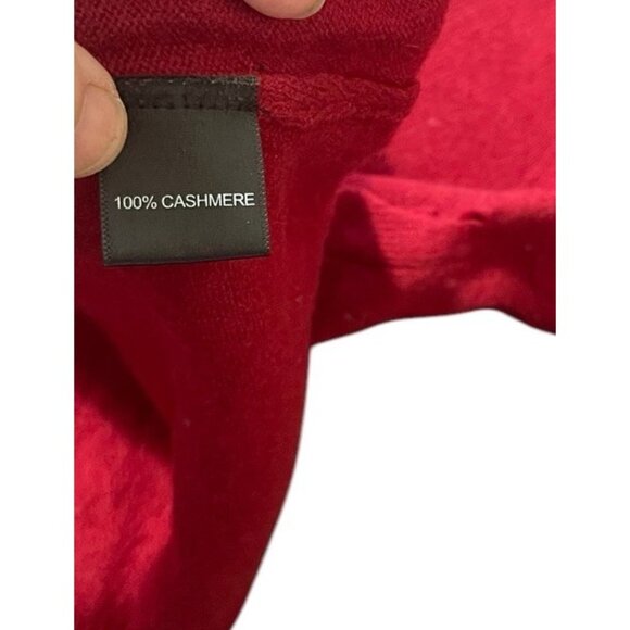 QI CASHMERE Women's Size Medium Red 100% Cashmere Sweater READ FLAWED - Picture 11 of 16
